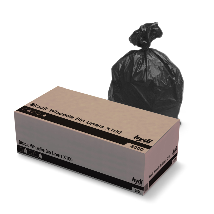 REFUSE WHEELIE BIN LINERS BLACK 710 x 1170 x 1370mm 140g