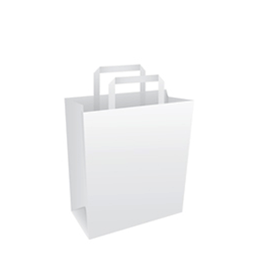 White Paper Takeaway Bags Small 7 x 10 x 8.5" 175 x 270 x 215mm (250)