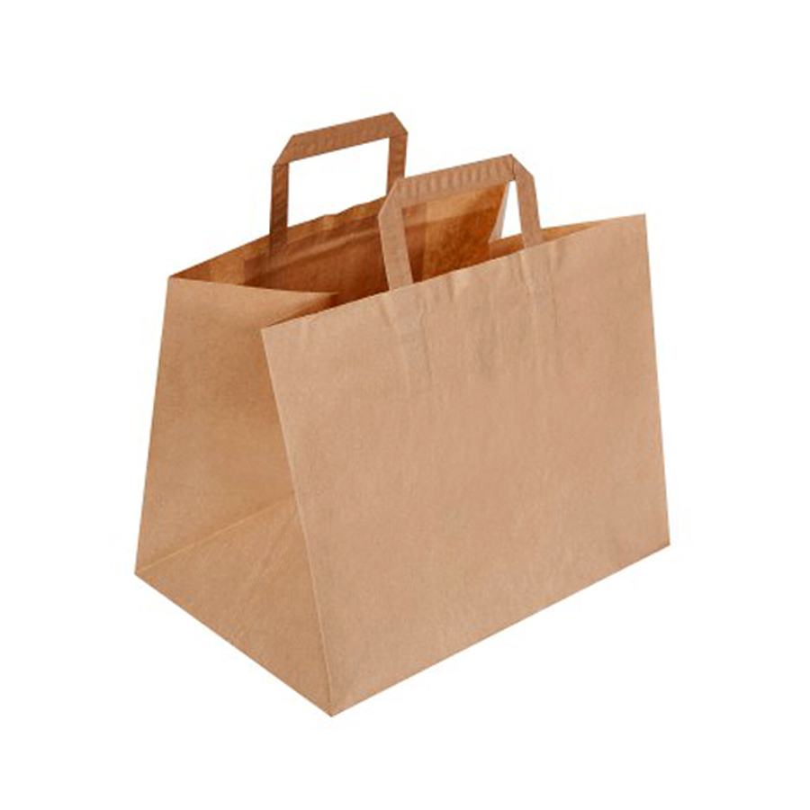 Wide Bottom Brown Kraft Takeaway Bags Medium 317 x 245 x 218mm (250)