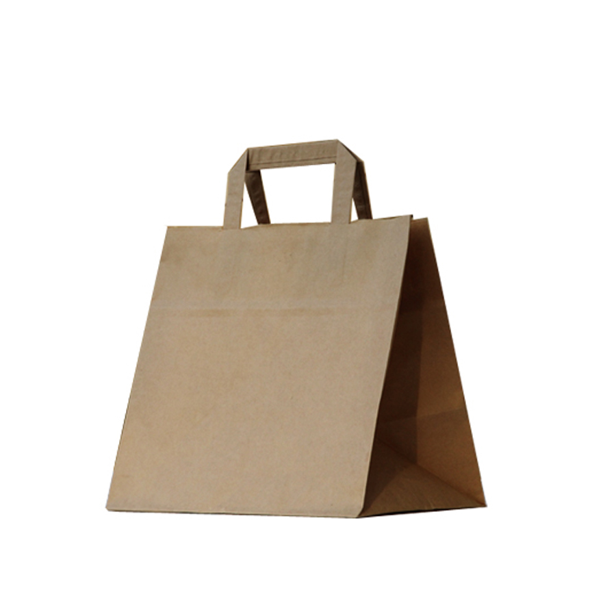 Wide Bottom Brown Kraft Takeaway Bag Small 260 x 175 x 245mm (250)