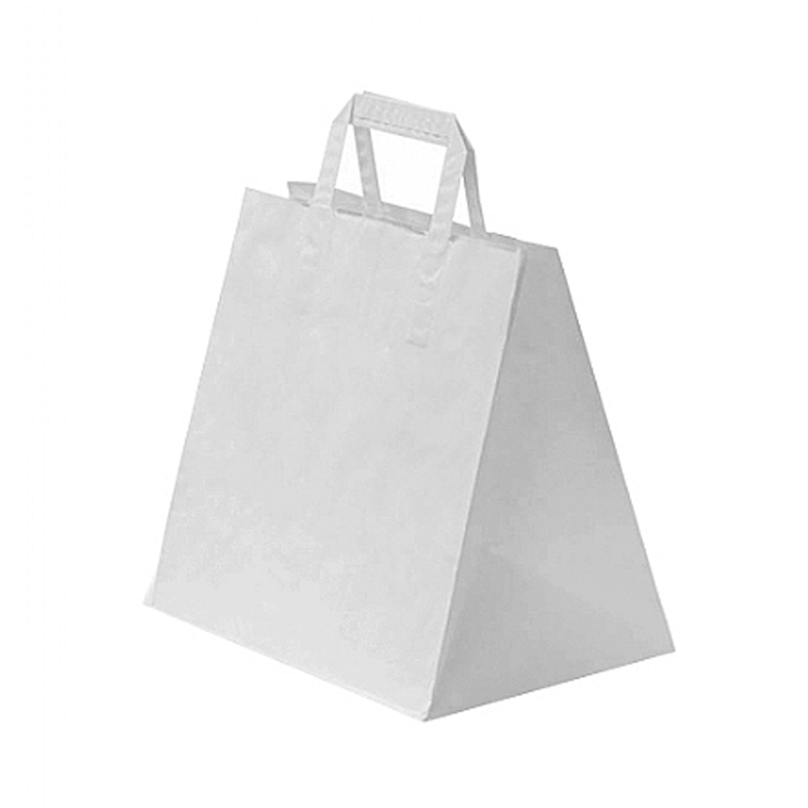 Wide Bottom White Takeaway Bags Medium 317 x 245 x 218mm (250)