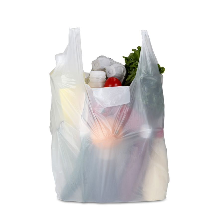 Vest Carrier HT Bags 18mu London White  11 x 17 x 21"" (1000)