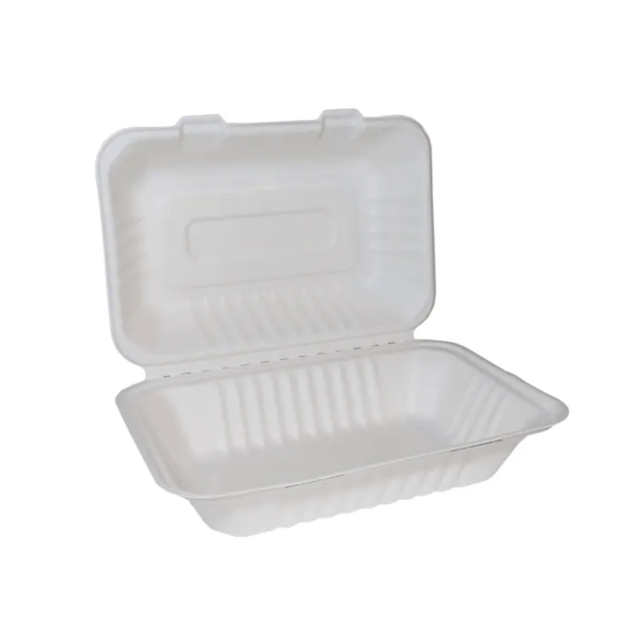 Bagasse Lunch Box Large 9 x 6" (230 x 155 x 48mm) (250)