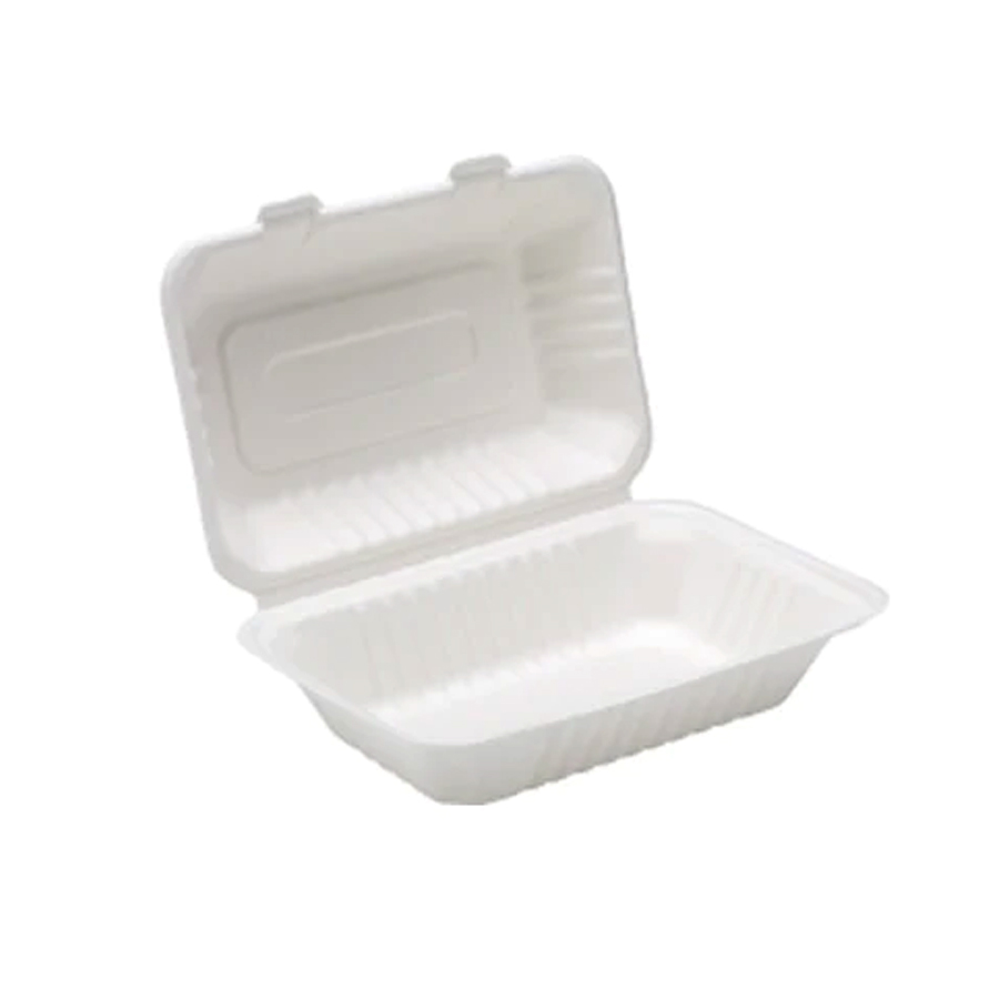 Bagasse Lunch Box Striped 9" (200)