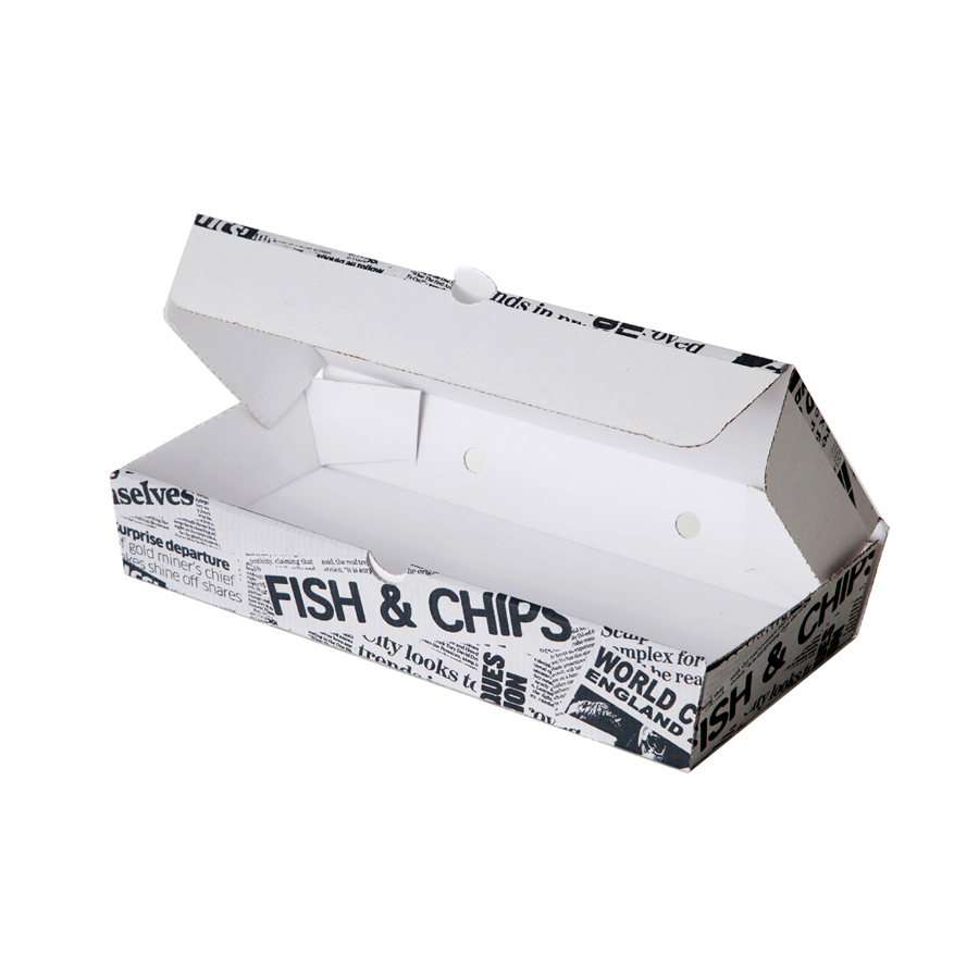 Fish and Chip Box Newspaper Print Large (100)