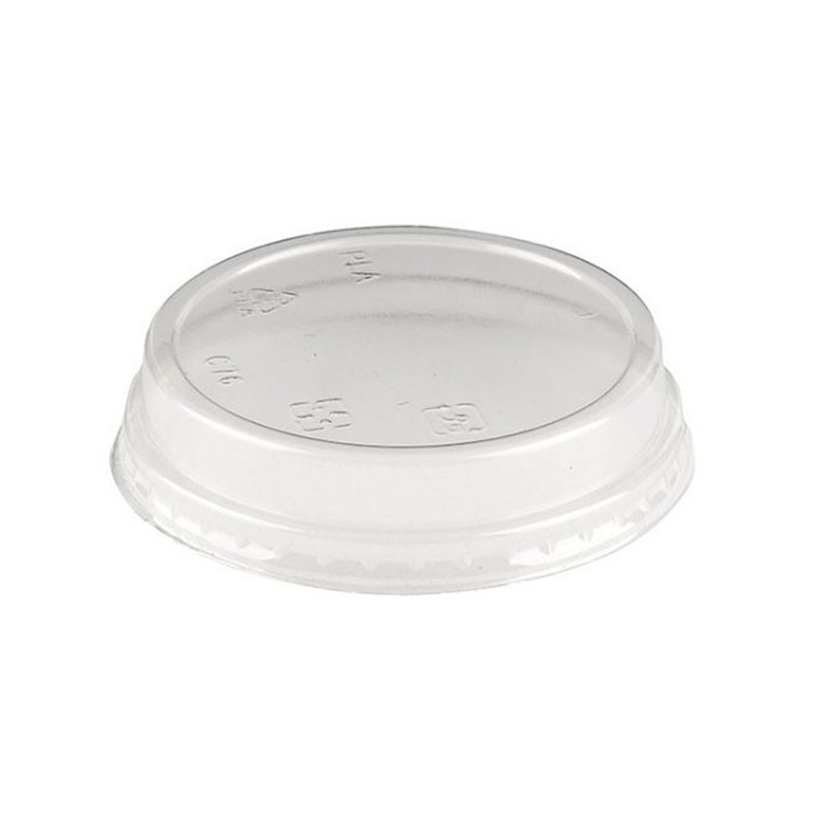 Lid Clear PLA Raised No Straw Slot 5-7oz (1000)