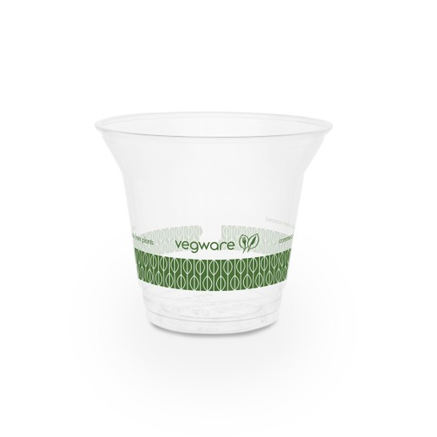 Cup Clear PLA Green Stripe 9oz 96mm (1000)