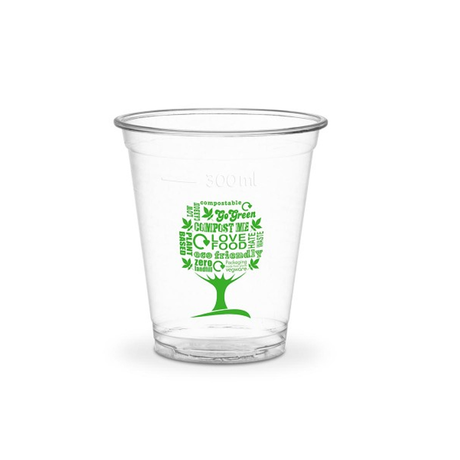 Cup Clear PLA Green Tree 12oz 96mm (1000)