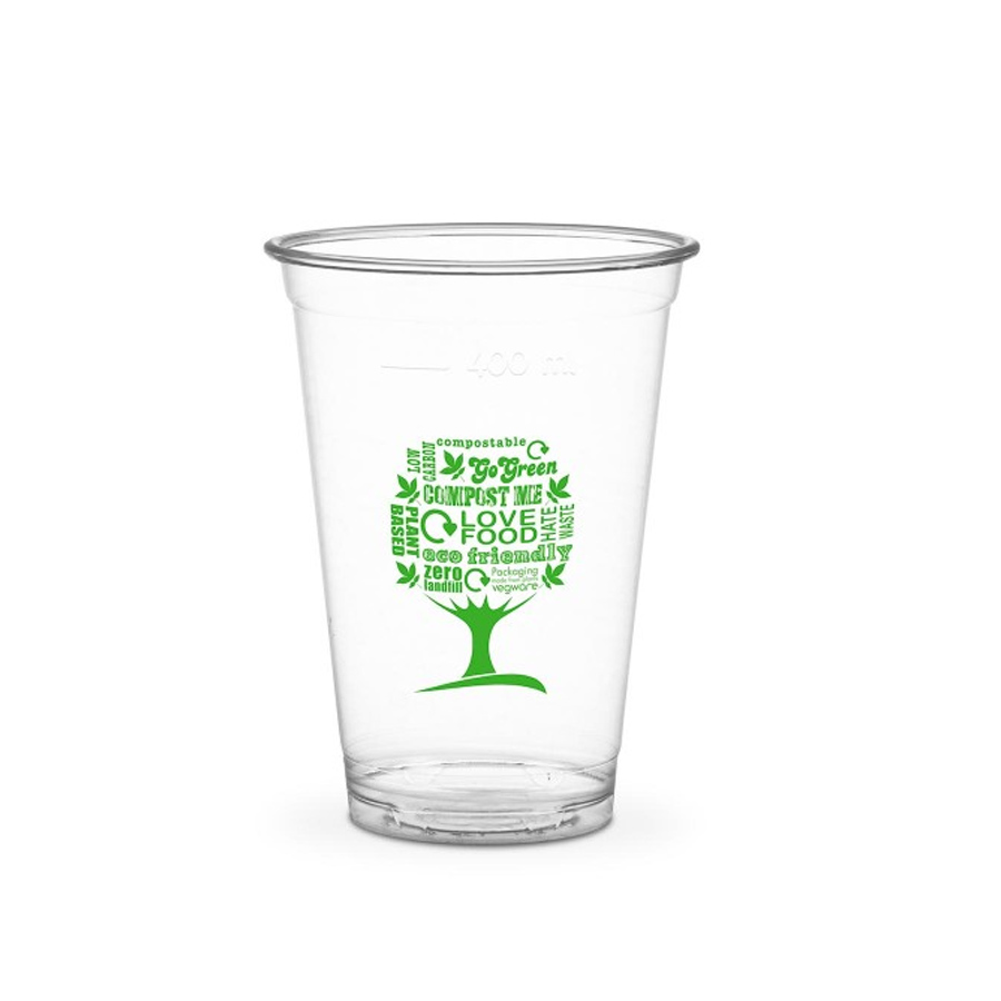 Cup Clear PLA Green Tree 16oz 96mm (1000)