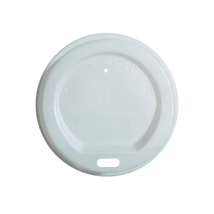 Lid Domed Travel Sip White Edenware Compostable PLA 10-16oz 90mm Diameter (1000)