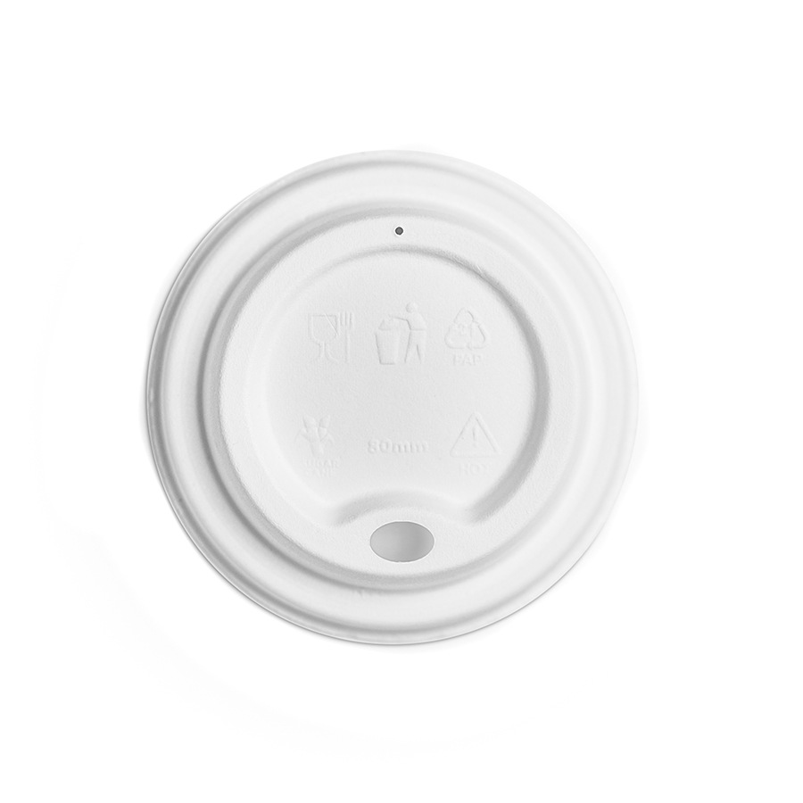 Lid Domed Travel Sip White Bagasse Vegware 8oz 79 Series (1000)