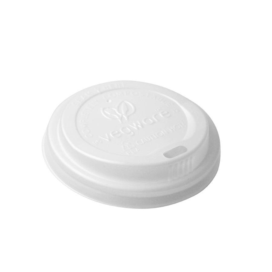 Lid Domed Travel Sip White 6oz Vegware CPLA 72 Series (1000)