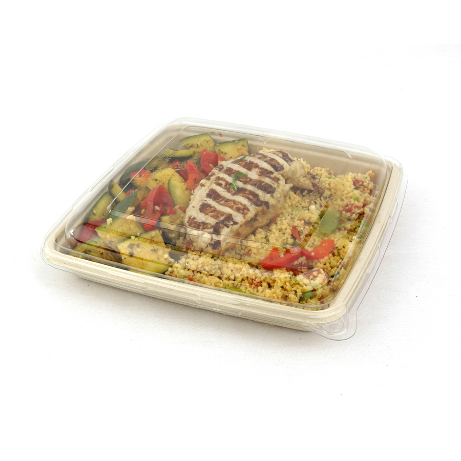 Bagasse Bepulp Square Tray Lid 1000ml 23 x 23 x 3cm (300)