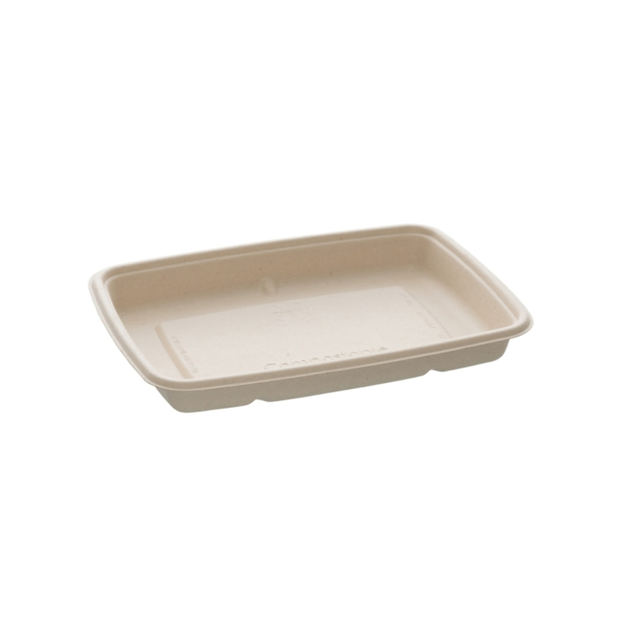 Bagasse BePulp Rectangular Tray 600ml 16 x 23 x 3cm (300)