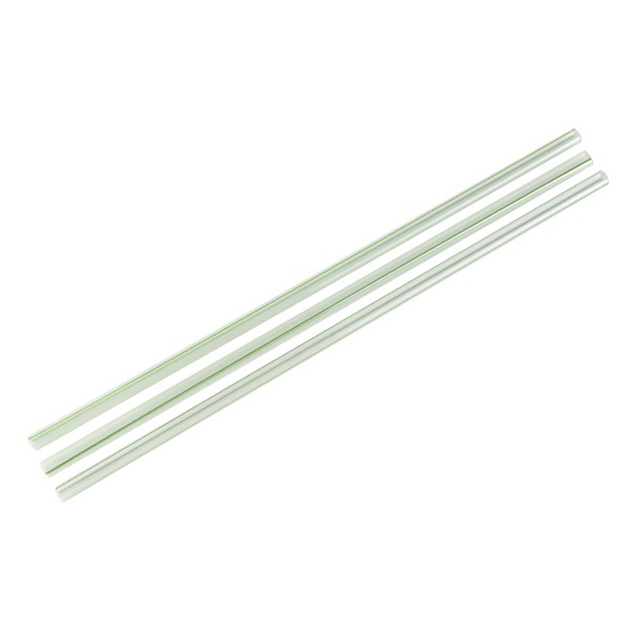 Straws Paper Green Striped 210 x 5mm (400)