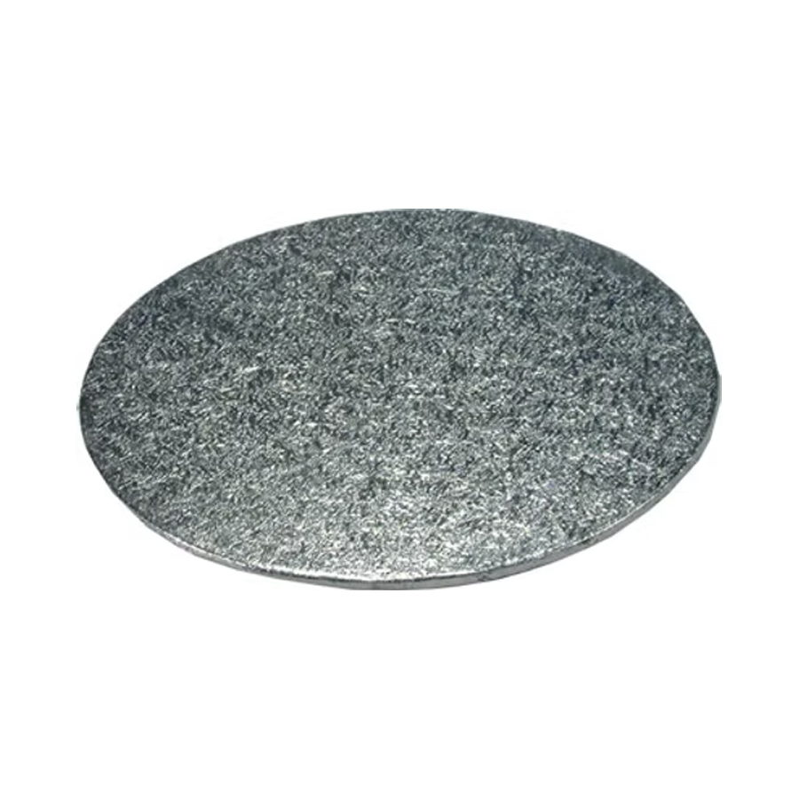 Cake Board Round Silver Double Thick 50mm 10" 250mm (10)