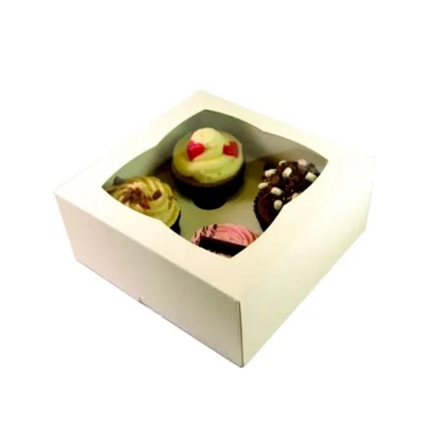 Cupcake Box With Insert x 4 177 x 177 x 75mm 450mic (25)