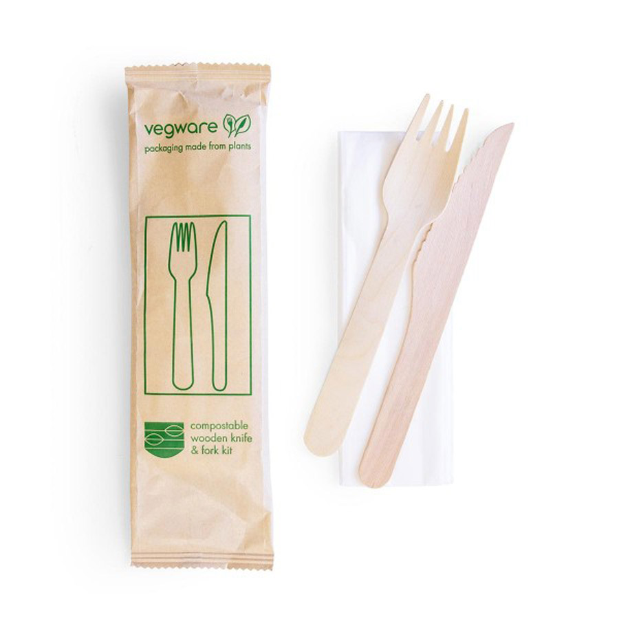 Cutlery Pack Wooden 3 In 1 + Serv (250)