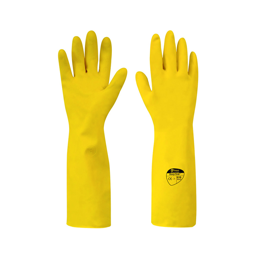 Rubber Gloves Yellow Extra Long Deep Sink Small (1)