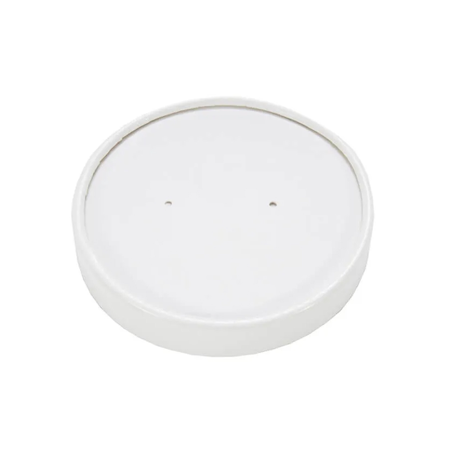 Soup Container Lid Vented Paper Heavy Duty White 16oz x 500