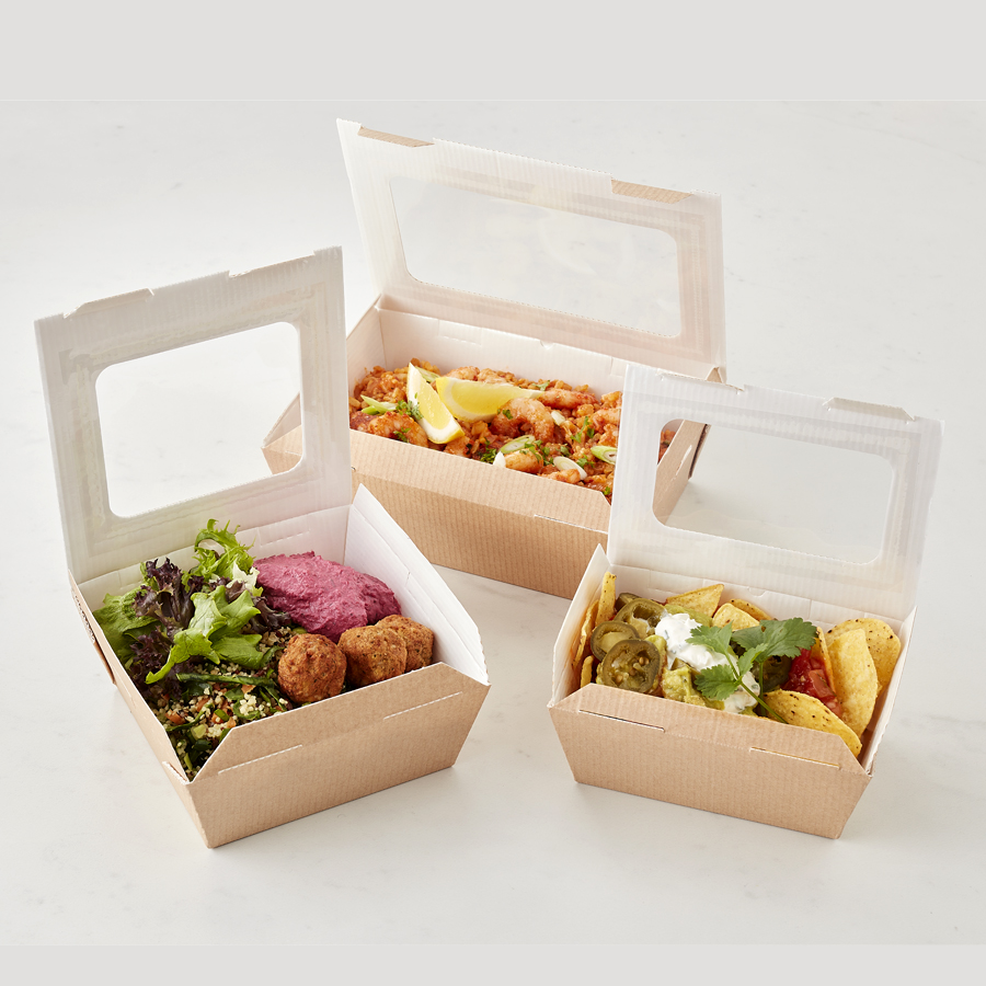 Food Box Kraft With Window Small 80 x 125 x 60mm (360)