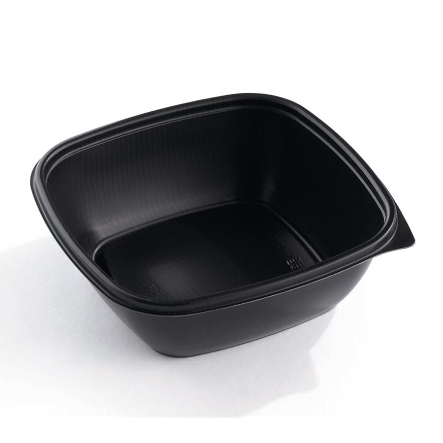 Fastpac Square Container Black Microwaveable 750ml 16 x 16 x 6cm (300)