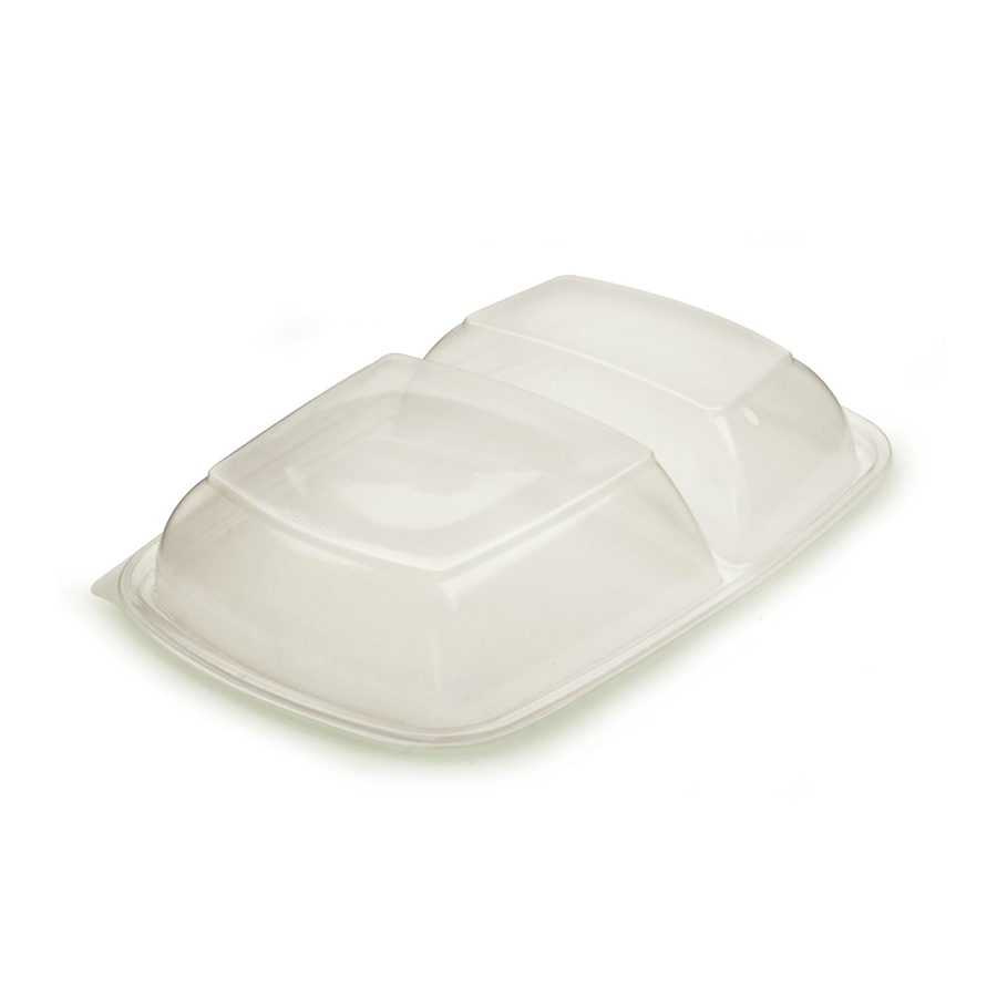 Fastpac Rectangular Lid Clear PP 2 Comp 300ml 600ml 23 x 17cm (300)