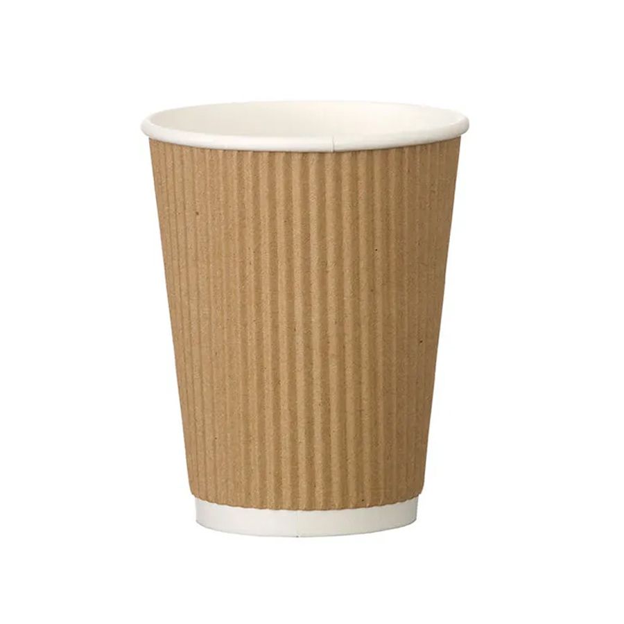 Ripple Cup Brown Kraft Triple Wall Tall 12oz 340ml (500)