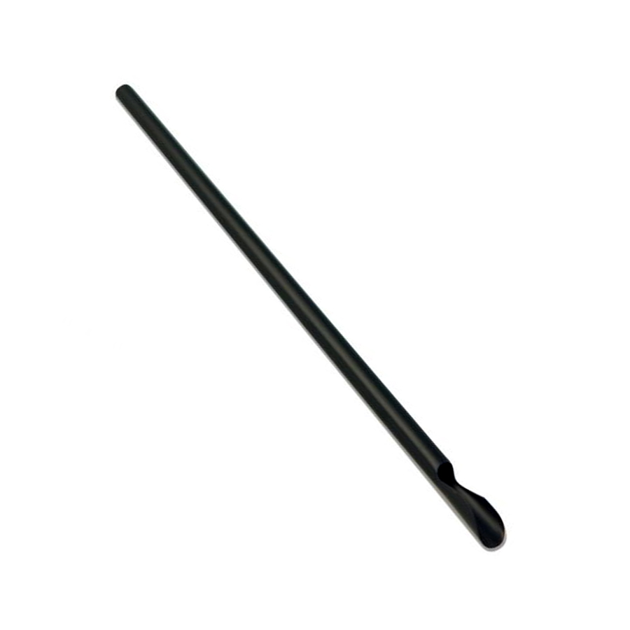 Straws Scoop Black With Dispenser Box 8mm x 200mm (200)