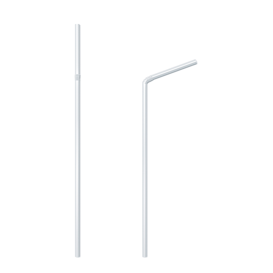 Straws Clear Flexible PP 210mm x 5mm (250)