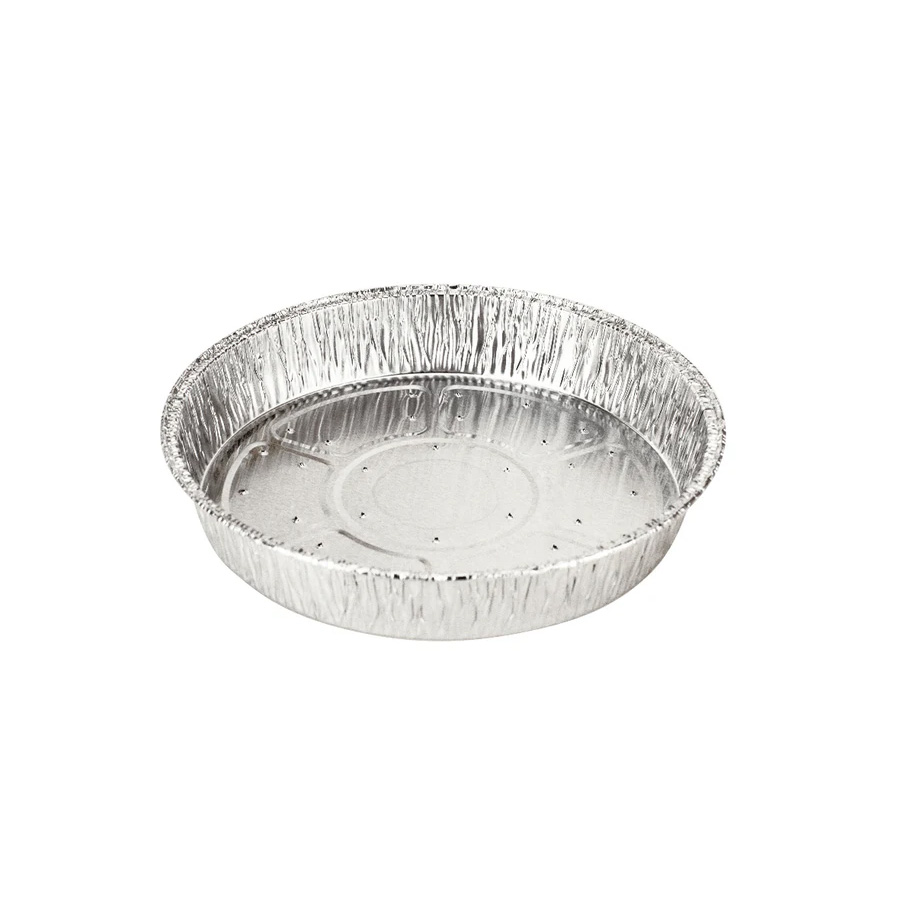 Foil Round Flan Tray Non Fluted Rolled Edge 164 x 154 x 144 Depth 27mm (900)