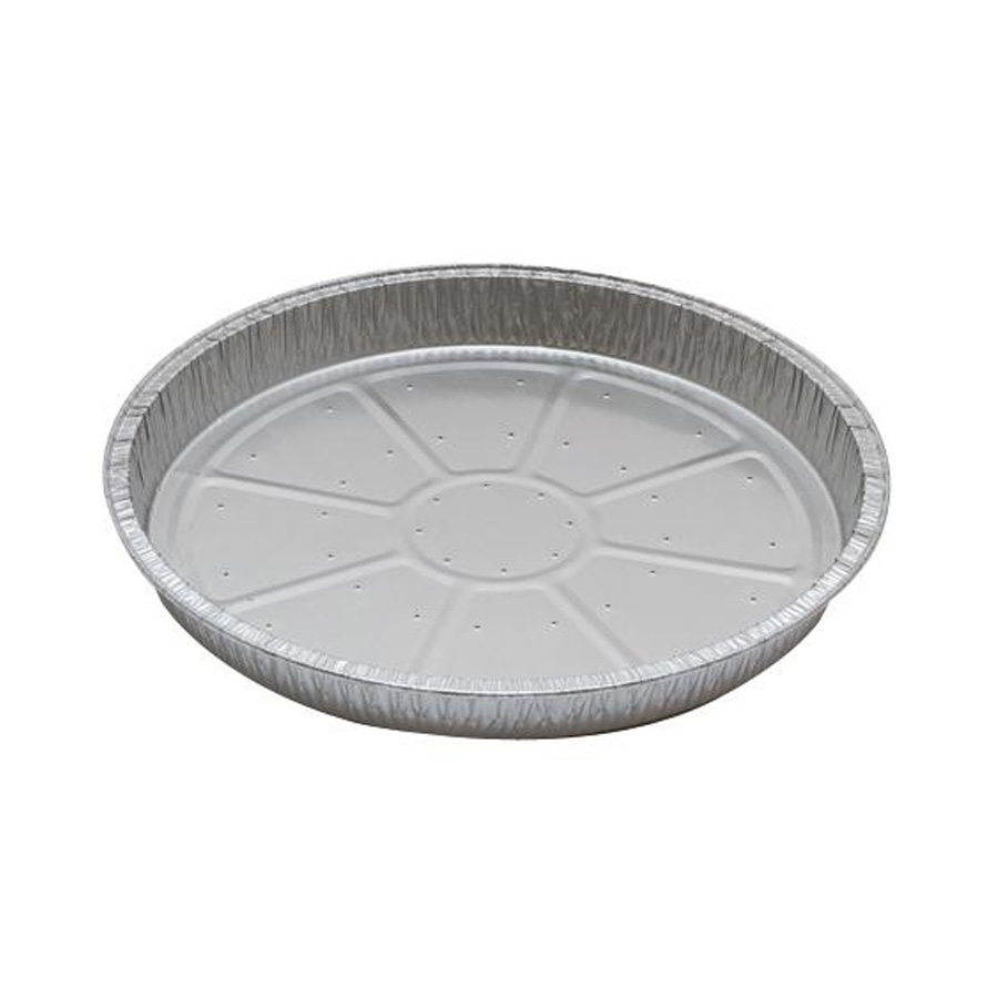 Foil Round Non-Fluted Flan Tray Perforated 10" 278mm (120)