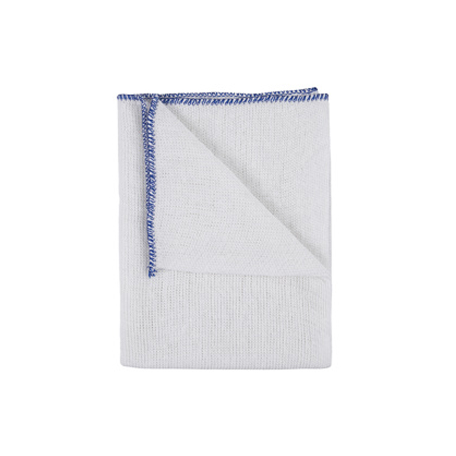 Dishcloth Bleached Heavyweight Blue Trim 45 x 38cm (10)