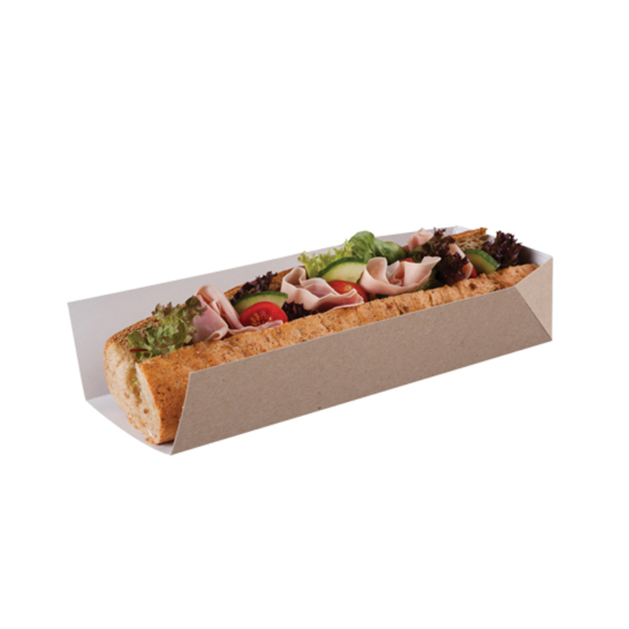 Hot Dog Tray Kraft 10" 250 x 80 x 50mm (500)