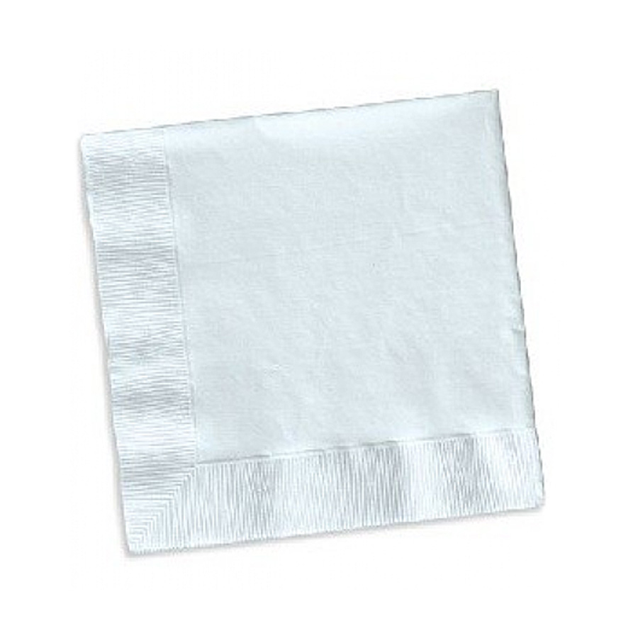 Napkins Cocktail White 2ply 24 x 24cm (4000)