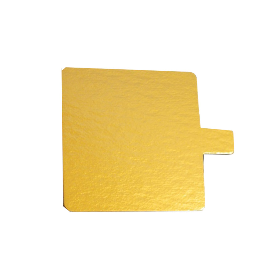 Patisserie Board Square Tab Black & Gold 8cm (50)