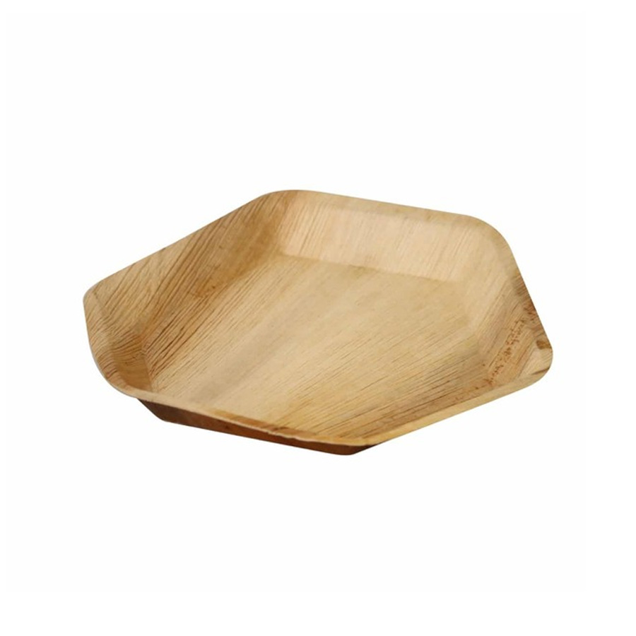 Palm Leaf Plate Hexagonal 24cm (100)