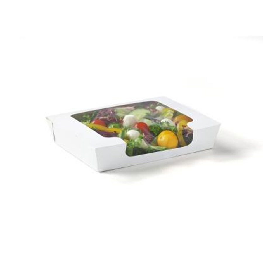 Salad Box White With Window Large 190 x 140 x 40mm (360)