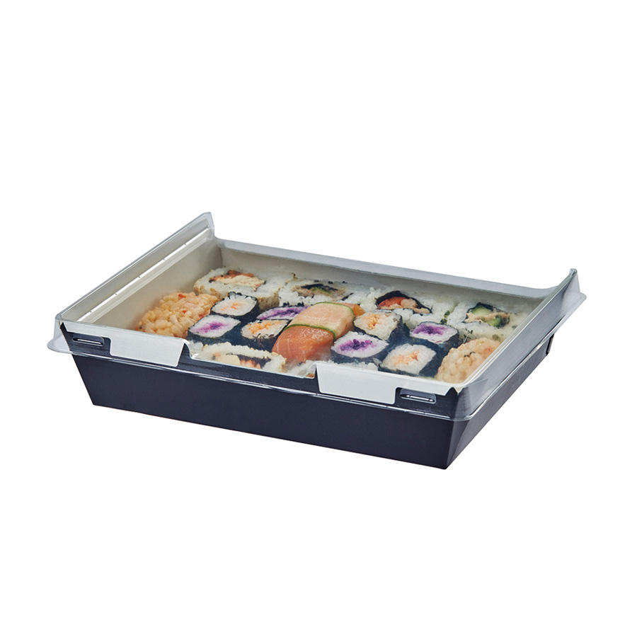 Salad Box Black Combione Medium 1110ml 190 x 147 x 45mm (200)