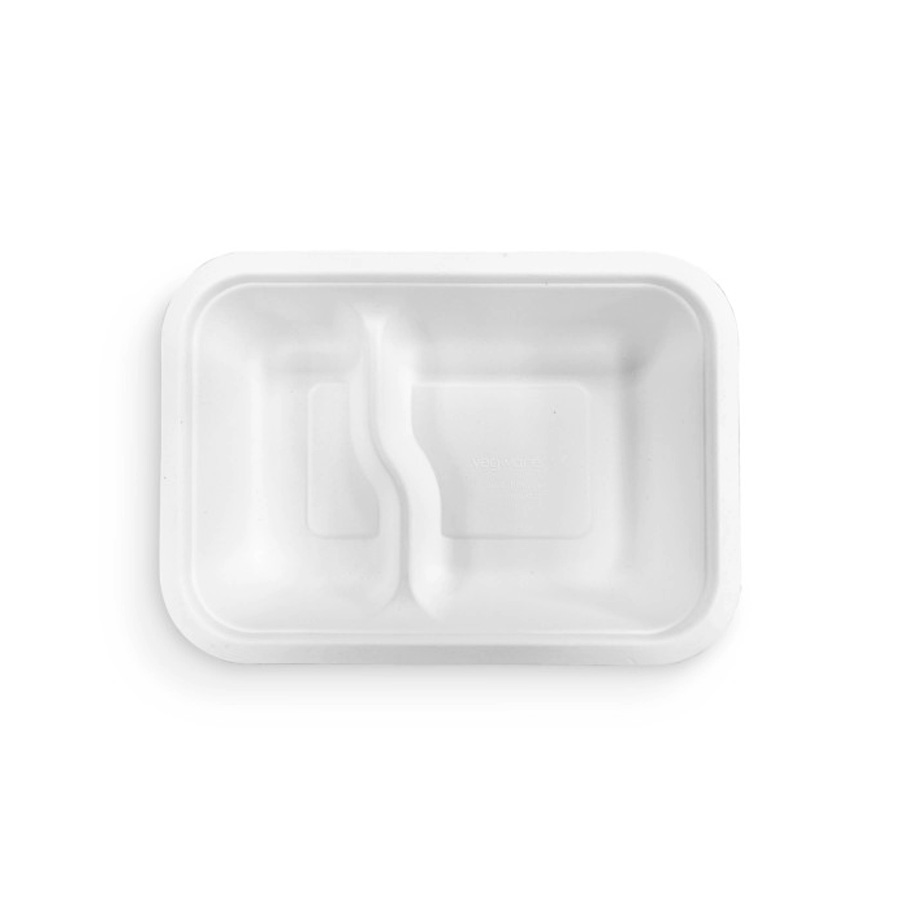 Gourmet Bagasse Tray Base 2 Compartment (600)