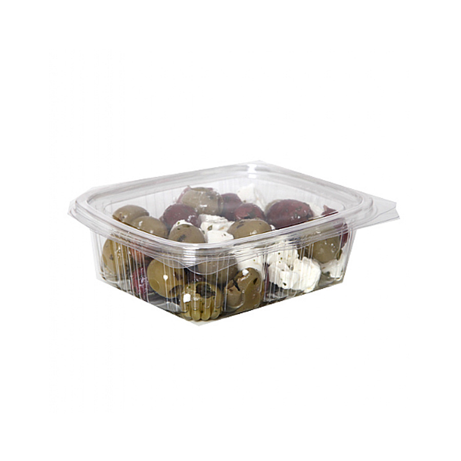 Clear Hinged Food Container RPET 375cc (640)